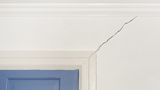 A sign of home foundation issues is having a crack on top of door and windows